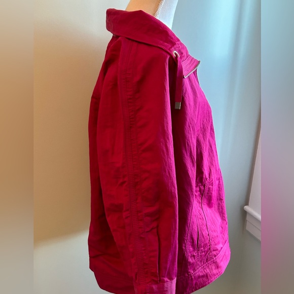 Chico’s Full Zip Nylon-Cotton Blend Magenta Jacket - Picture 9 of 14